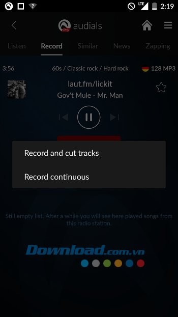 Ghi âm bài hát dễ dàng với Audials Radio cho Android