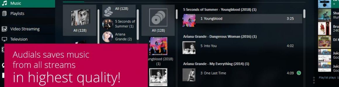 Audials Tunebite Platinum lưu nhạc ở chất lượng cao