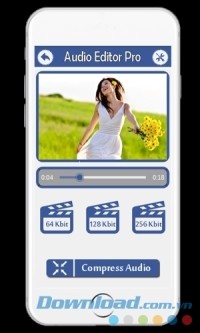 Audio Editor cho Android hỗ trợ nén file audio