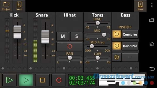 Ứng dụng chỉnh sửa âm nhạc tốt nhất Audio Evolution Mobile Studio cho Android