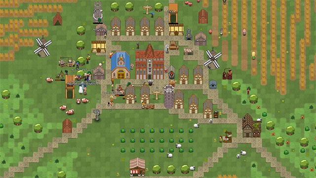 Xây dựng thành phố với hàng loạt công trình, phòng thủ...