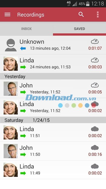 Lưu các bản ghi âm với Automatic Call Recorder