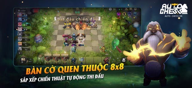 Bàn cờ trong Auto Chess VN được thiết kế 8x8