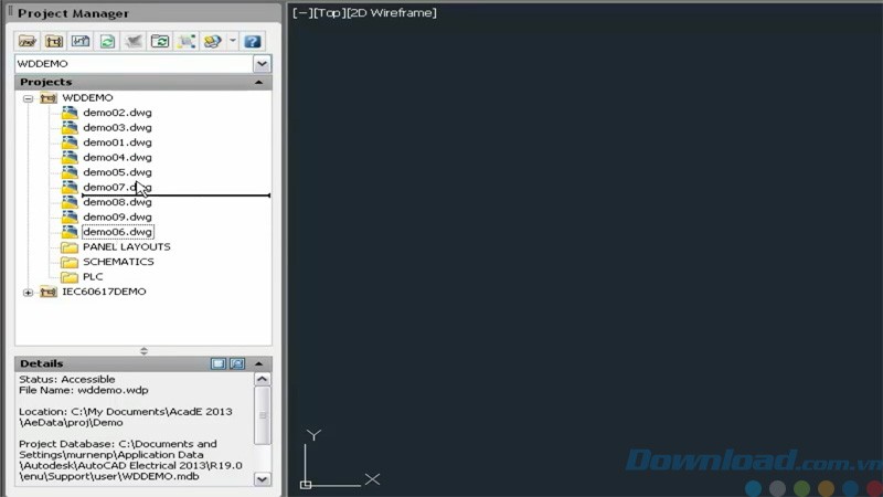 Kéo thả tập tin trong AutoCAD Electrical