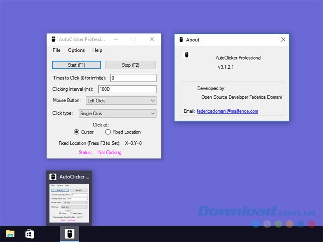 Giao diện AutoClicker Professional