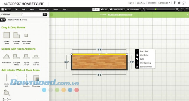 Thao tác kéo thả và nhiều lựa chọn tùy chỉnh