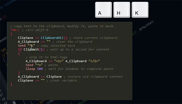 Auto Hotkey là ngôn ngữ lập trình mã nguồn mở để thiết lập click chuột tự động hoặc phím tắt