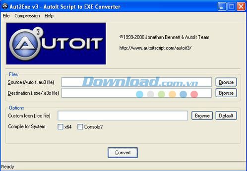Chuyển sang file exe với Autolt