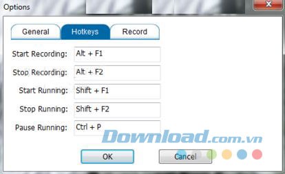 Cài đặt phím tắt cho phần mềm