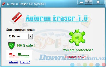 Giao diện của Autorun Eraser