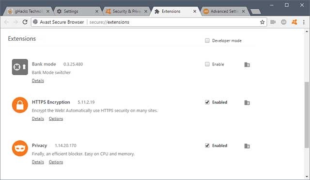 Avast Browser có những công cụ giúp đảm bảo an toàn cho các hoạt động trực tuyến