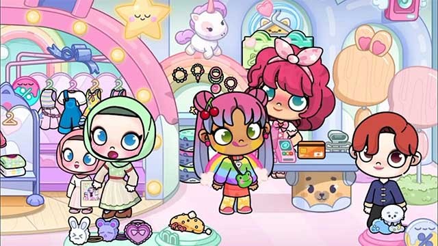 Có rất nhiều quần áo dễ thương trong cửa hàng thời trang