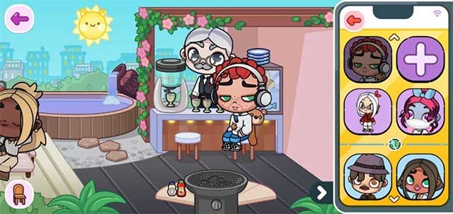 Trong danh sách liên hệ có tất cả các nhân vật trong Avatar World