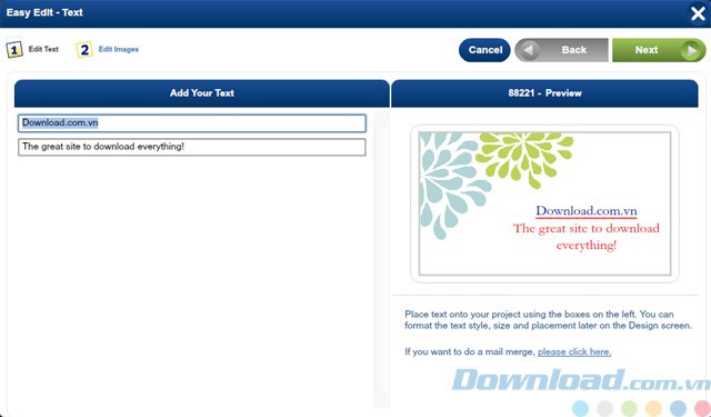 Tính năng Easy Edit