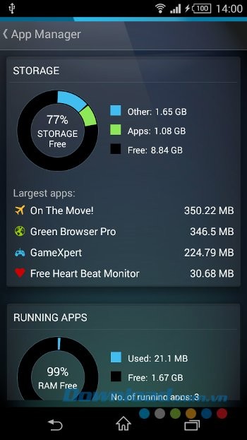 Quản lý điện thoại với AVG Cleaner for Xperia