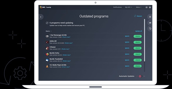AVG TuneUp cập nhật phần mềm không rắc rối