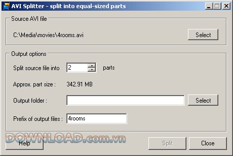 phân chia các tập tin AVI
