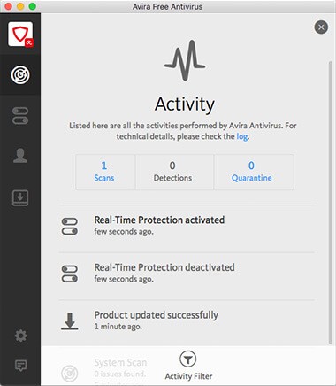 Avira Free Antivirus 2018 cho Mac hiểu máy tính