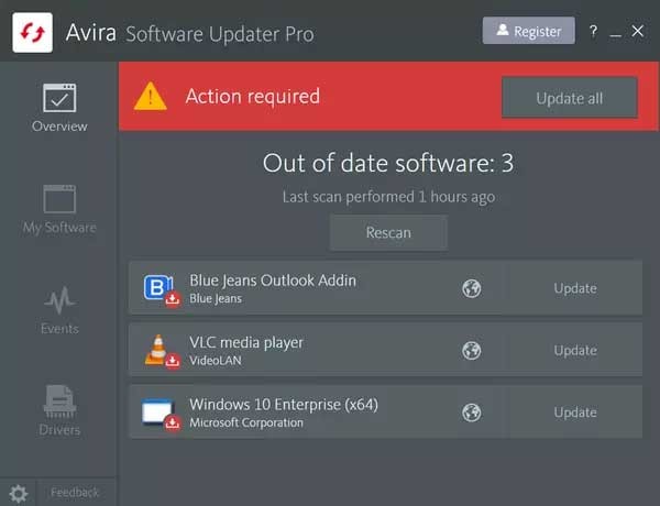 Cập nhật Avira Software Updater mới nhất