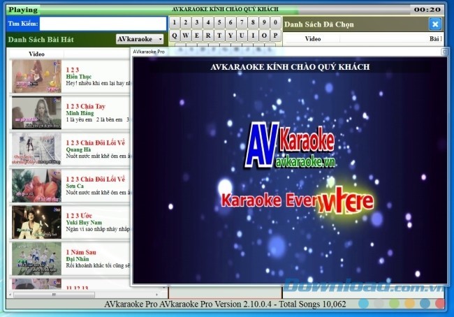 Giao diện Hát Karaoke với AVKaraoke Pro
