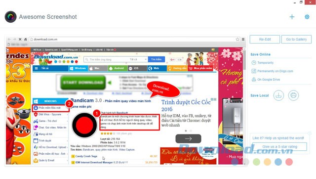 Các lựa chọn lưu file