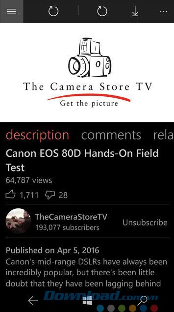 Xem mô tả và bình luận video