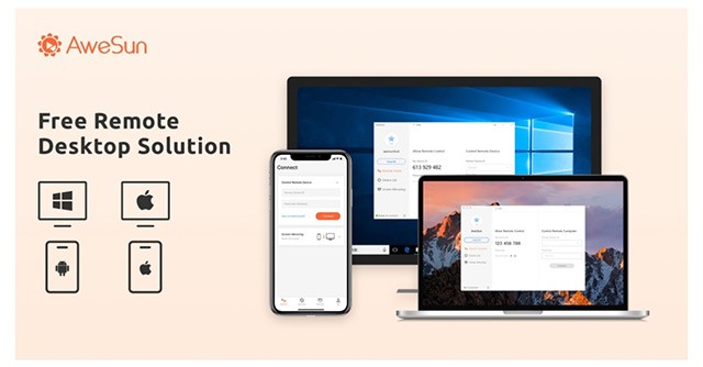 AweSun Remote Desktop Free là phần mềm điều khiển máy tính, di động từ xa miễn phí