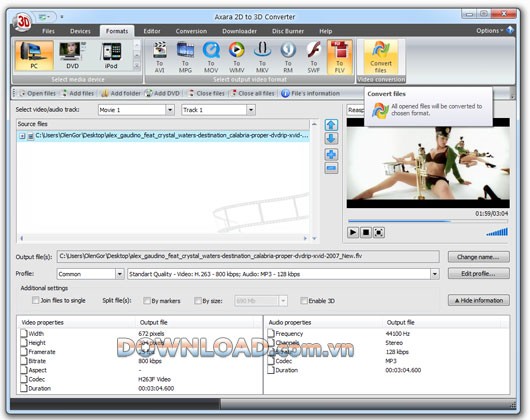 Axara 2D to 3D Video Converter