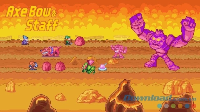 Chiến đấu với những tên trùm khổng lồ trong game nhập vai hành động Axe, Bow & Staff cho Linux, Mac và máy tính