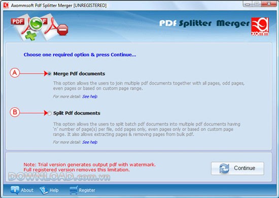 Axommsoft Pdf splitter merger
