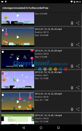 Lưu trữ video với AZ Screen Recorder