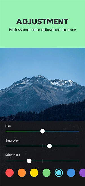 Dùng thanh trượt để chỉnh cường độ