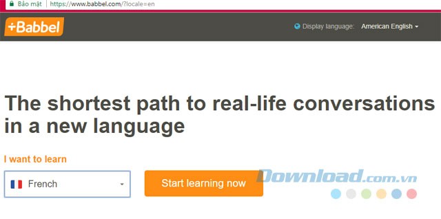 Chọn ngôn ngữ muốn học trên Babbel