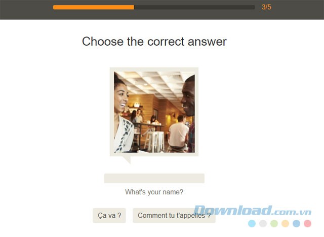 Giao diện bài học trên Babbel