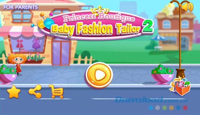 Giao diện khởi động của game Baby Fashion Tailor 2