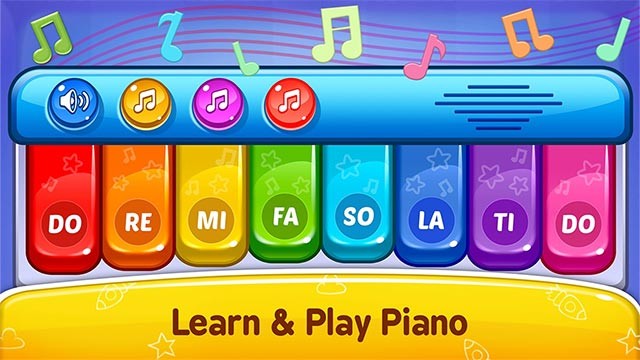 Học chơi đàn piano đơn giản trong game Baby Games