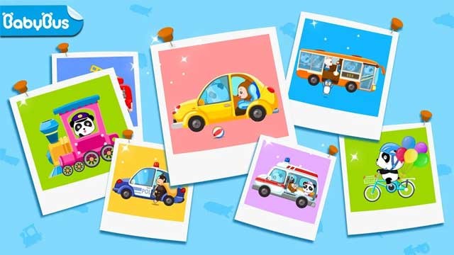 Cùng gấu trúc nhỏ tìm hiểu về các loại phương tiện giao thông trong game Baby Learns Transportation