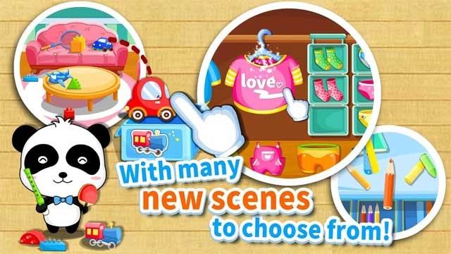 Baby Panda Gets Organized for Android có rất nhiều mini game tương tác thú vị