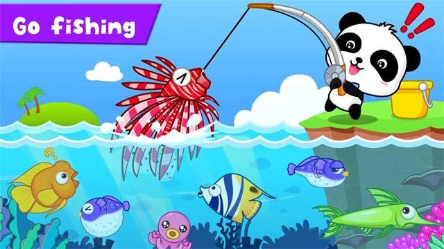 Cùng đi câu cá với gấu trúc nhỏ Kiki trong game Baby Panda Happy Fishing cho Android ngay thôi nào