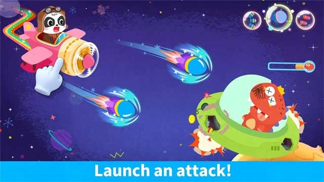 Đánh bại boss xấu xa trong Baby Panda's Airplane for Android
