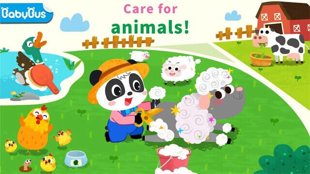 Chăm sóc nhiều loài động vật trong trang trại Baby Panda's Animal Farm