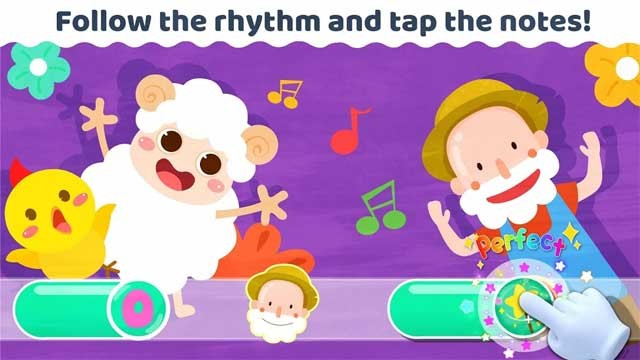 Nghe giai điệu và chạm vào các nốt nhạc