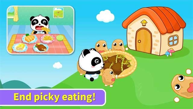 Rất nhiều trò chơi tương tác thú vị đang chờ bé khám phá trong Baby Panda’s Healthy Eater