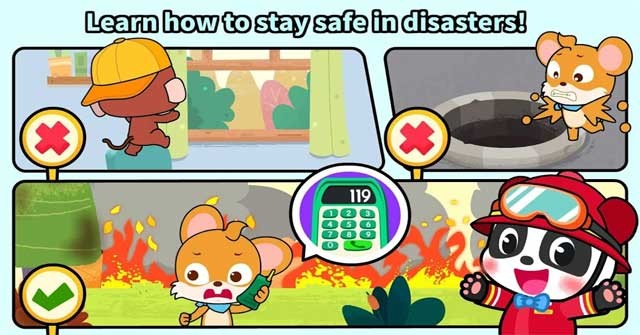 Học cách giữ an toàn trước thảm họa trong game Baby Panda's Fire Safety