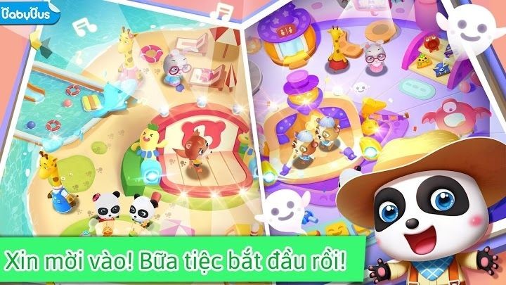 Baby Panda's Theme Party cho Android hướng dẫn các bước cơ bản tổ chức một bữa tiệc hoành tráng