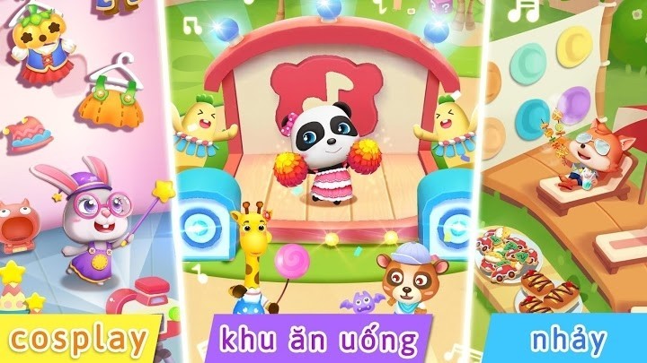 Gameplay Baby Panda's Theme Party cho Android giúp bé phát hyy cao độ tính sáng tạo