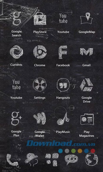 Giao diện sử dụng chủ đề Back to School Theme trên Android