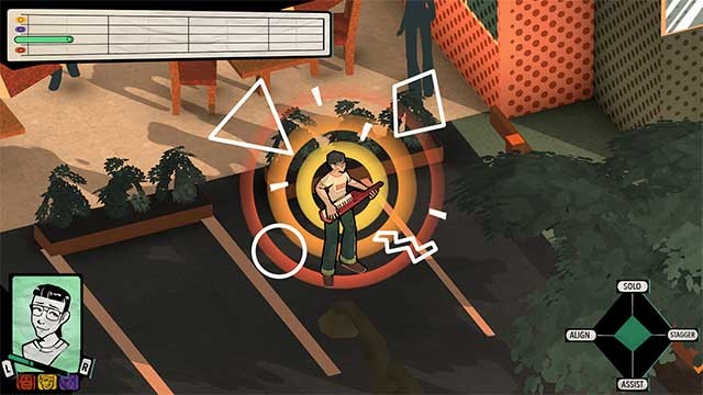 Chơi trên nền các bài hát sôi động được tạo từ các chuyển động của bạn