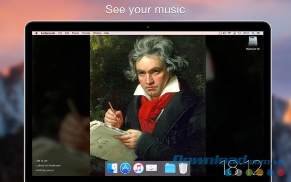 Backgrounds cho Mac lồng nhạc làm hình nền cho máy tính