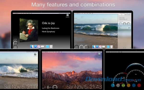 Backgrounds cho Mac cho phép người dùng kết hợp nhiều chủ đề thành một